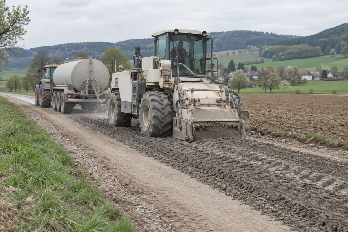 Hofzufahrt und Wirtschaftsweg, bei Landshut, Niederbayern